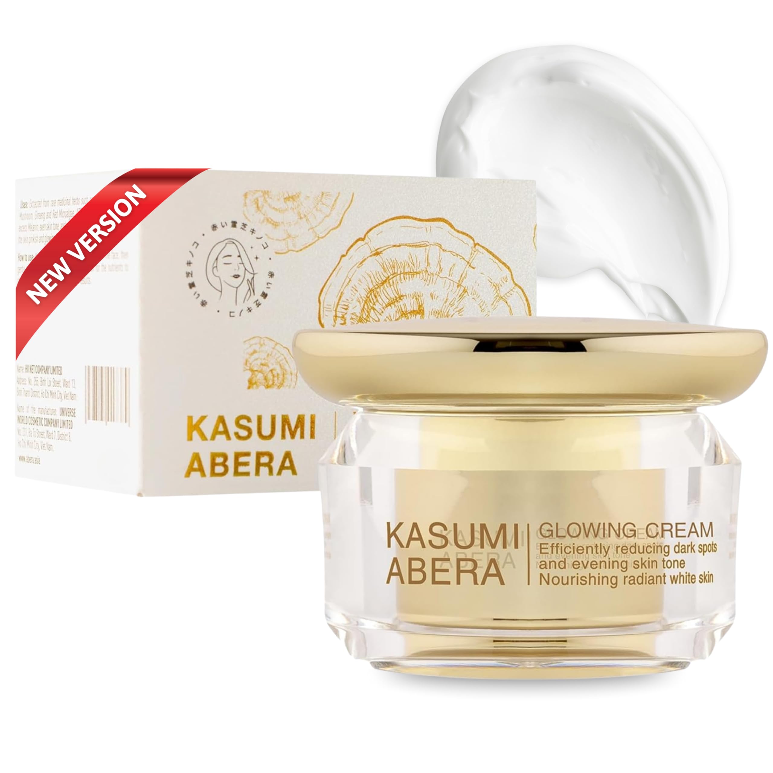 ABERA Kasumi Crème : bocal lumineux pour une peau éclatante.