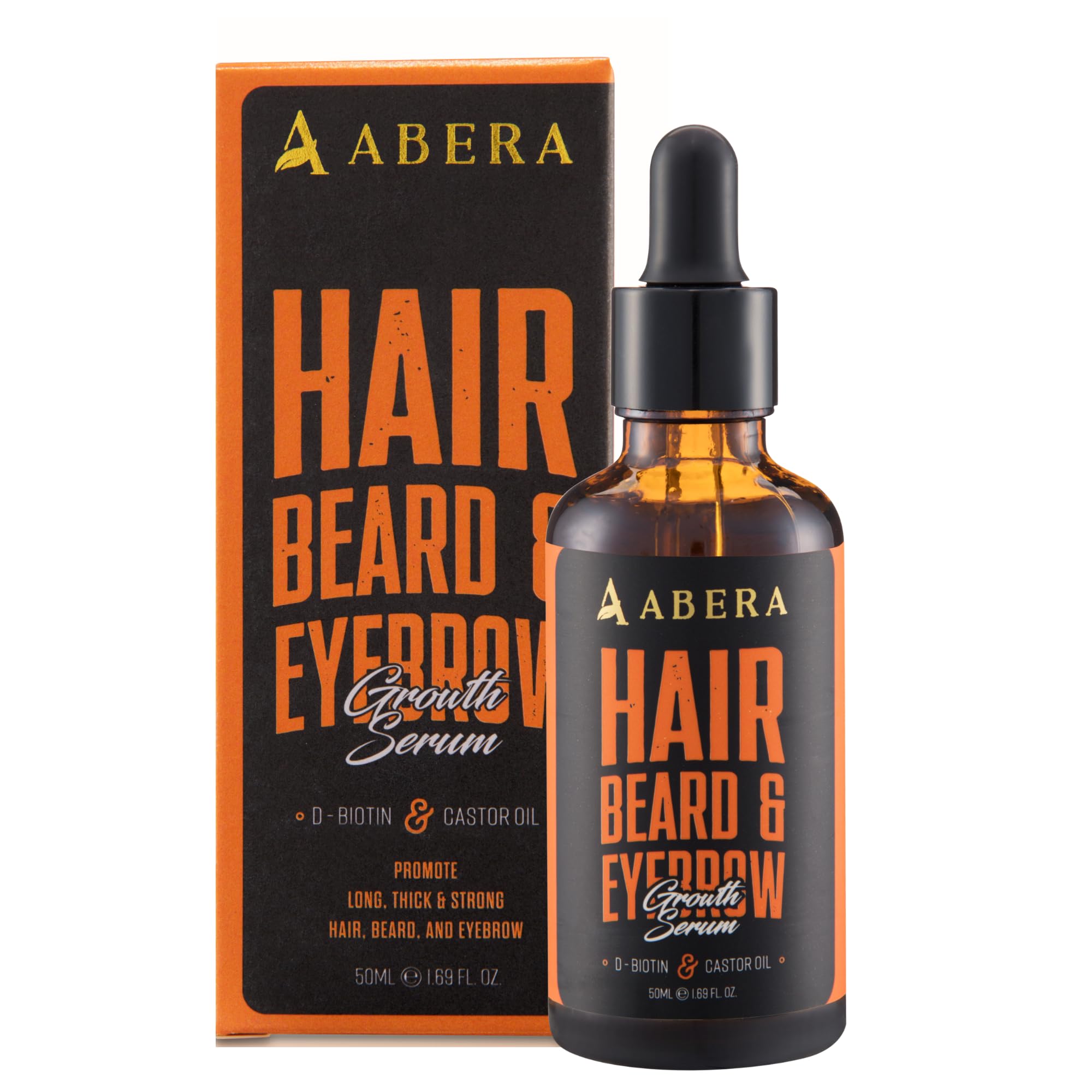 Sérum ABERA para crecimiento capilar, frasco de 50 ml para uso diario.