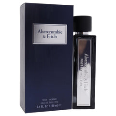 Abercrombie & Fitch First Instinct Blue, tapa de la botella, cierre seguro para viaje.
