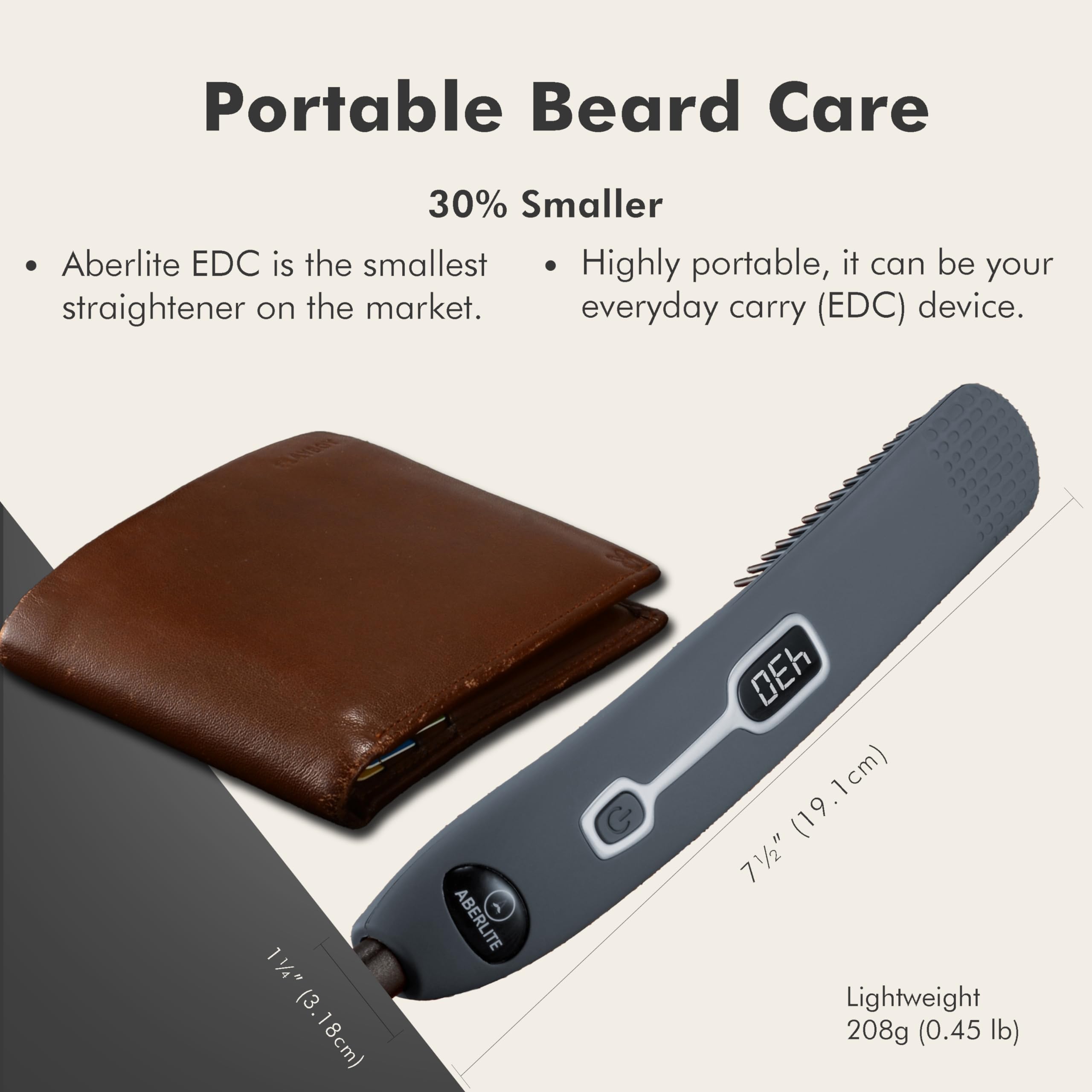 Aberlite EDC uso diario ligero y ergonómico para el cuidado de la barba
