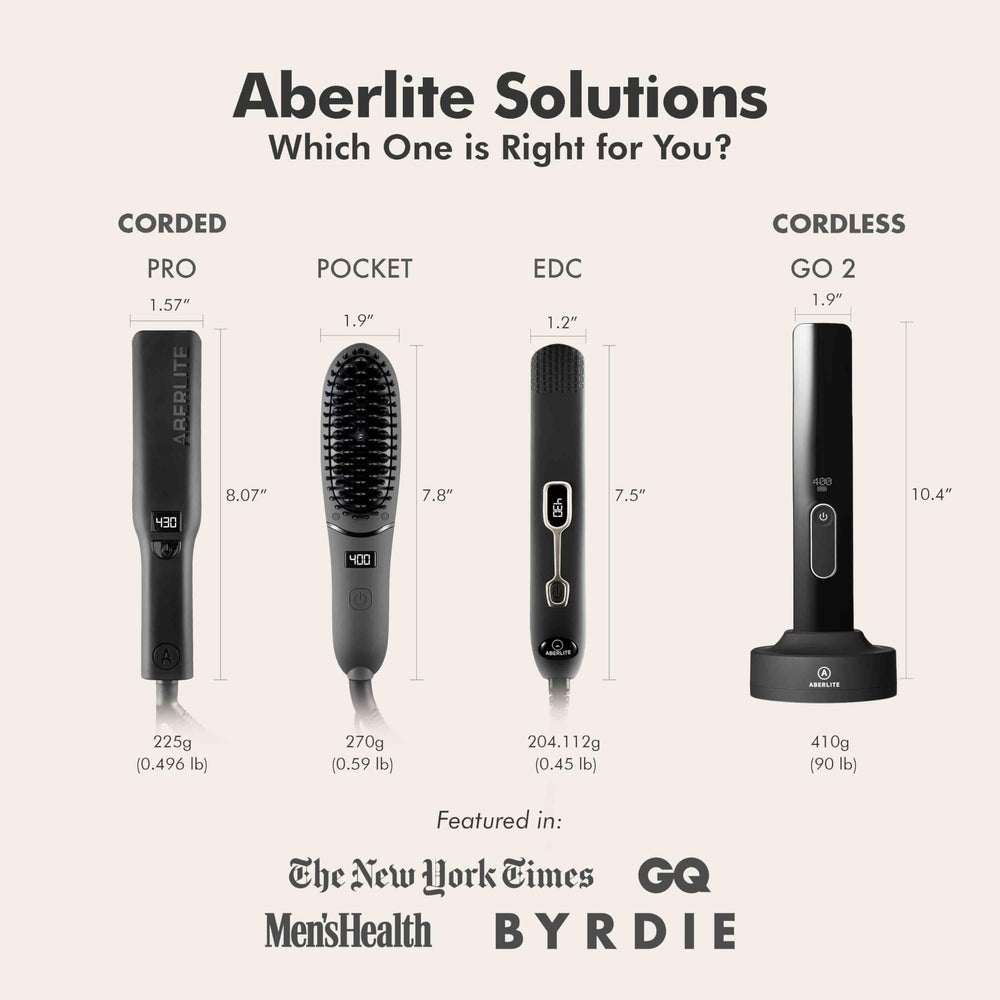 Aberlite Go 2 uso de viaje compacto para peinar sobre la marcha.