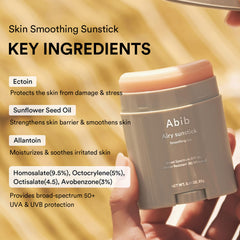 Abib Airy Sunstick dispensador curvo portátil para retoques rápidos.