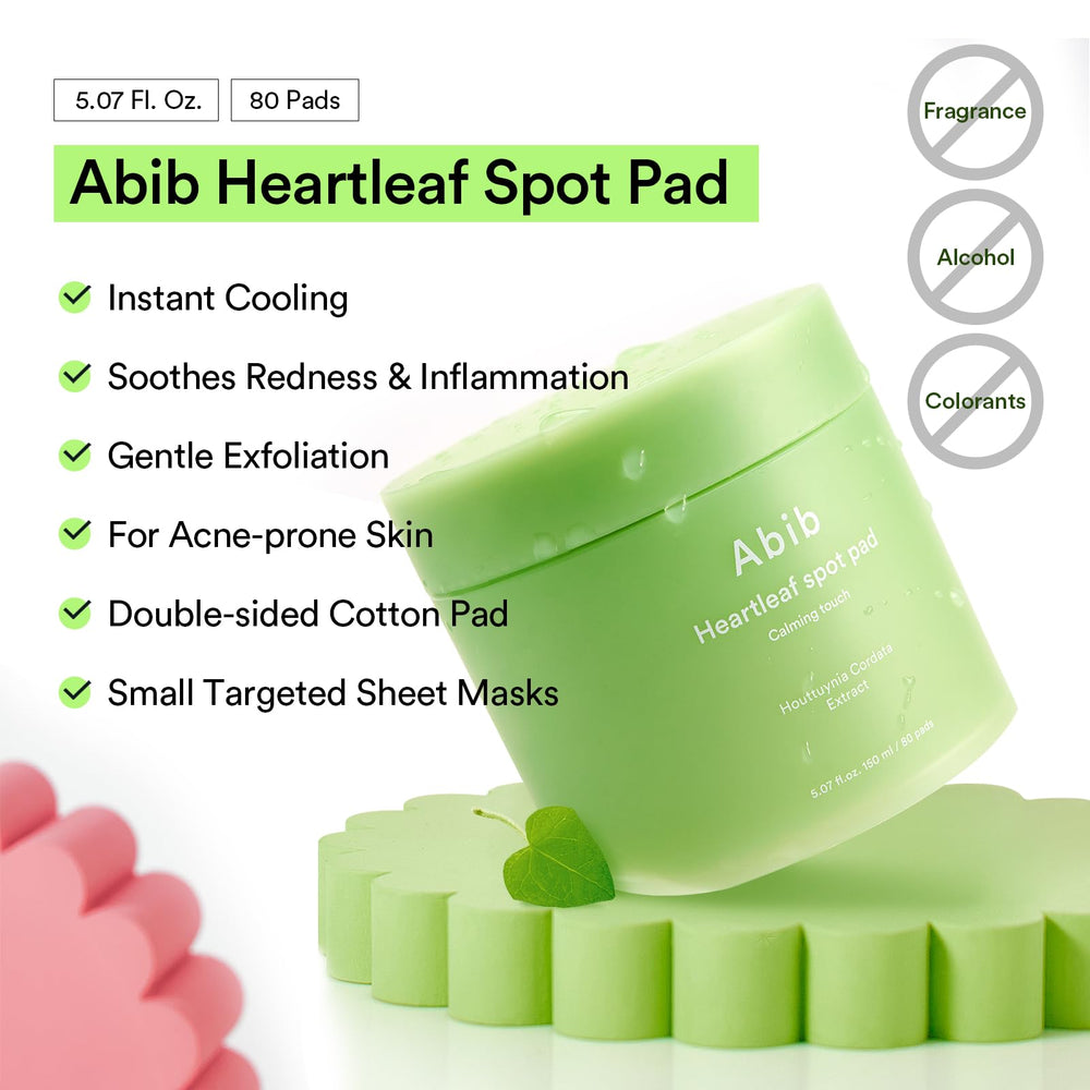 Abib Heartleaf Spot Pad discos empapados tonico para uso en cualquier lugar.