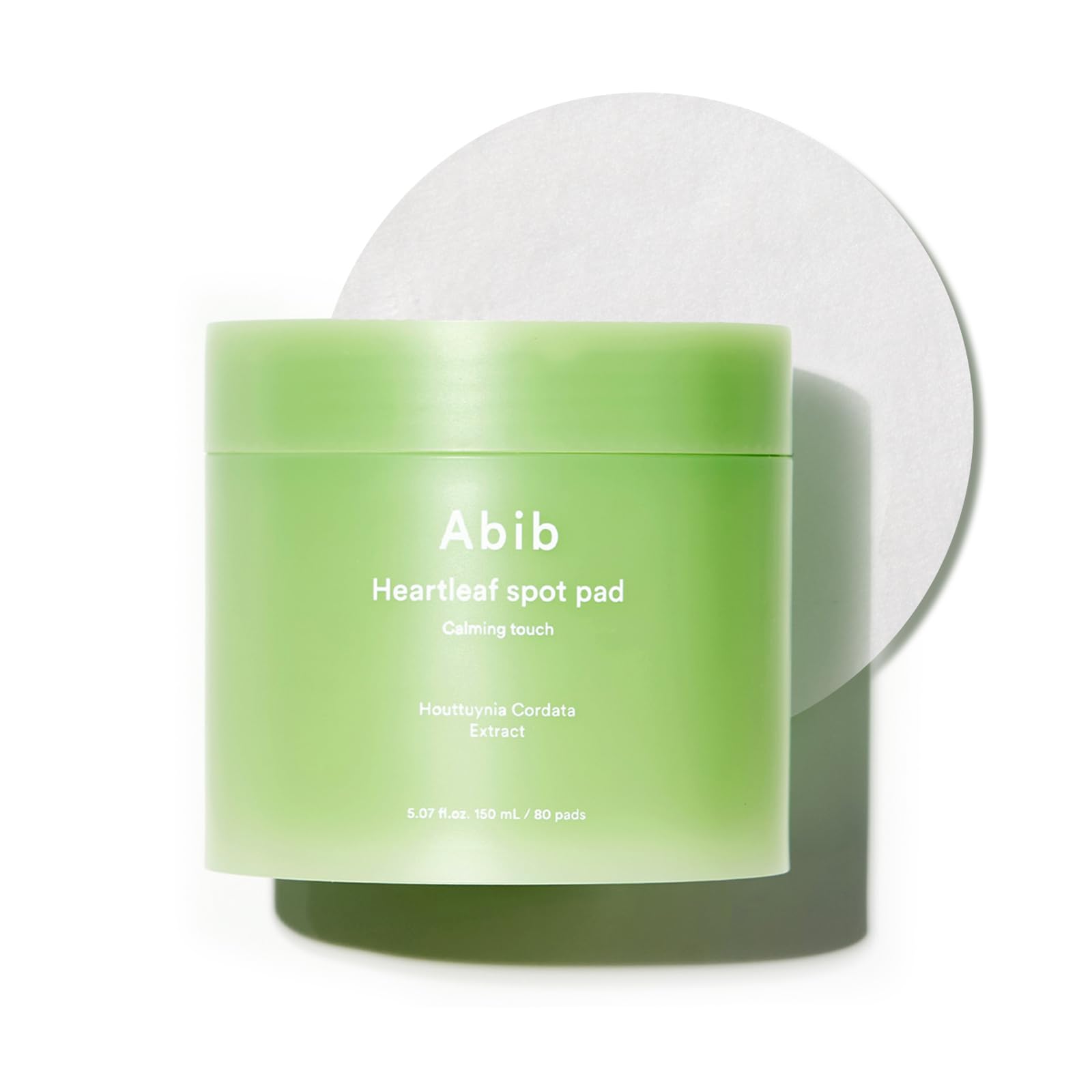 Abib Heartleaf Spot Pad empaque 80 pads para limpieza diaria y cuidado suave.