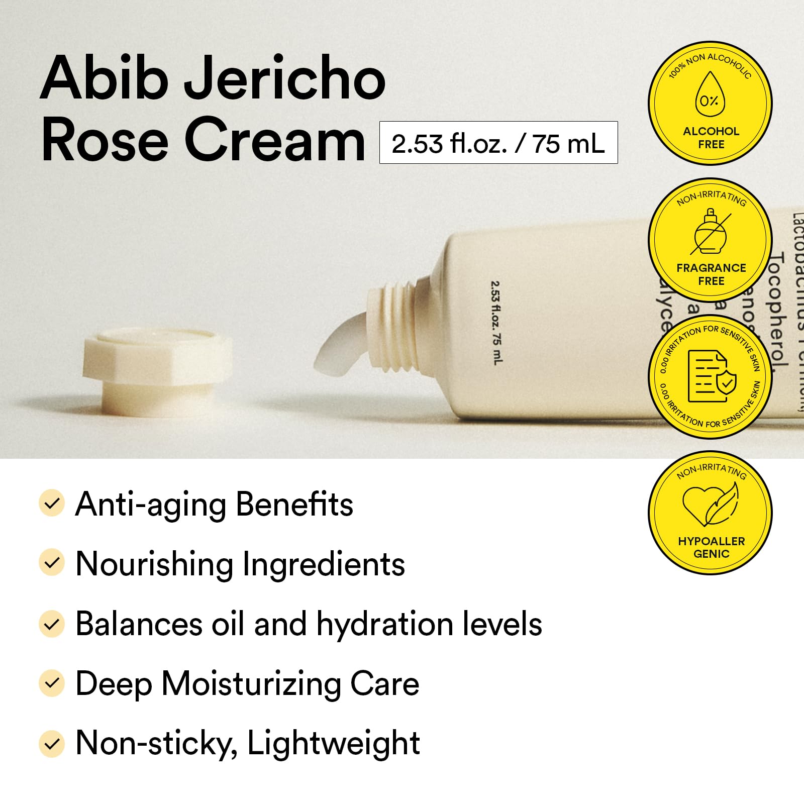Abib Jericho Rose Crema aplicación rostro: hidratación sin sensación grasa