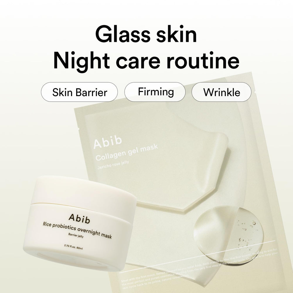 Abib mascarilla de colágeno vegano, textura suave para elasticidad.