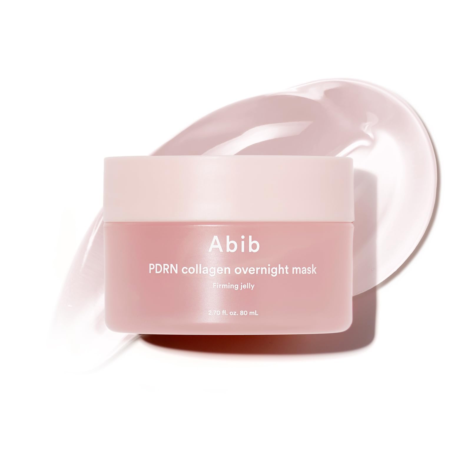 Abib PDRN Collagen Overnight Mask jar displaying a rich jelly texture for overnight hydration.