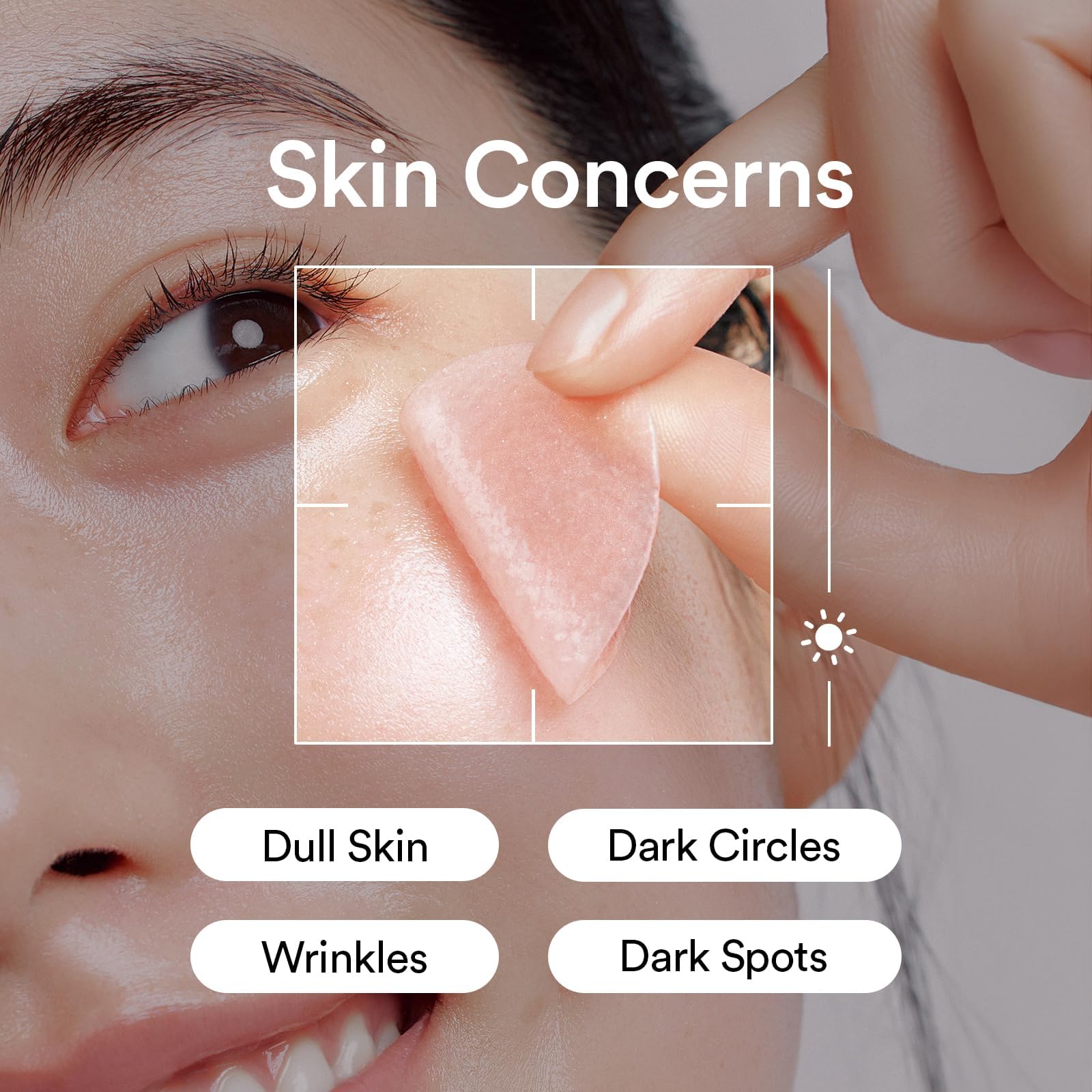 Abib PDRN eye patch applied under eye for brighter look and hydration
