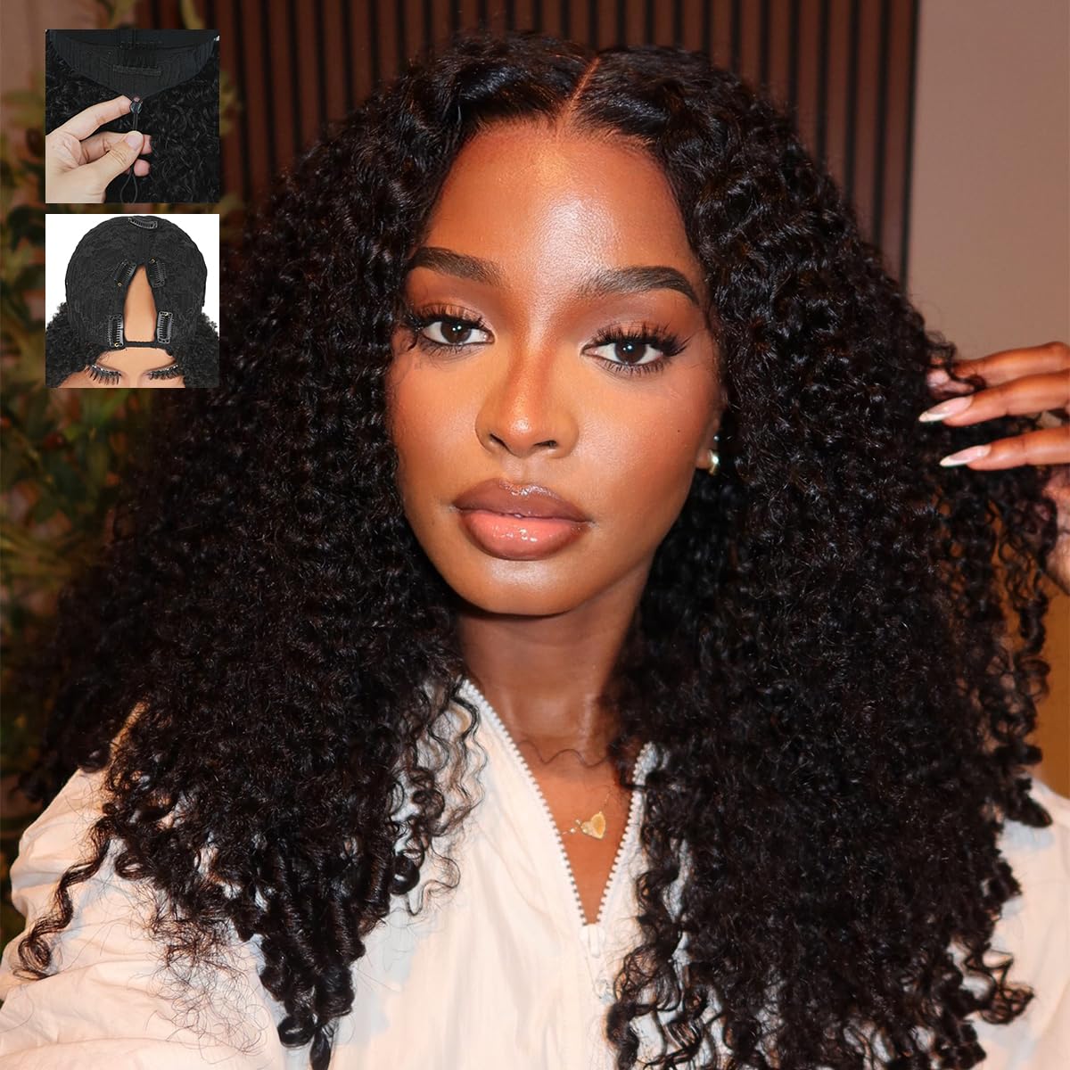Abijale V‑Parte Burmese con rizos naturales para look suave diario