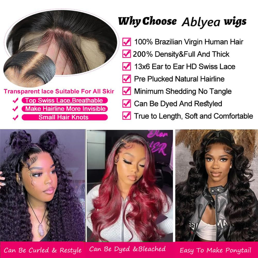 Ablyea 13x6 wig natural hairline close-up with simulated scalp for realistic parting.