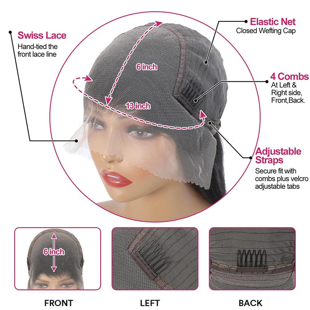 Ablyea 13x6 wig mid-part showing versatile part options and fullness.
