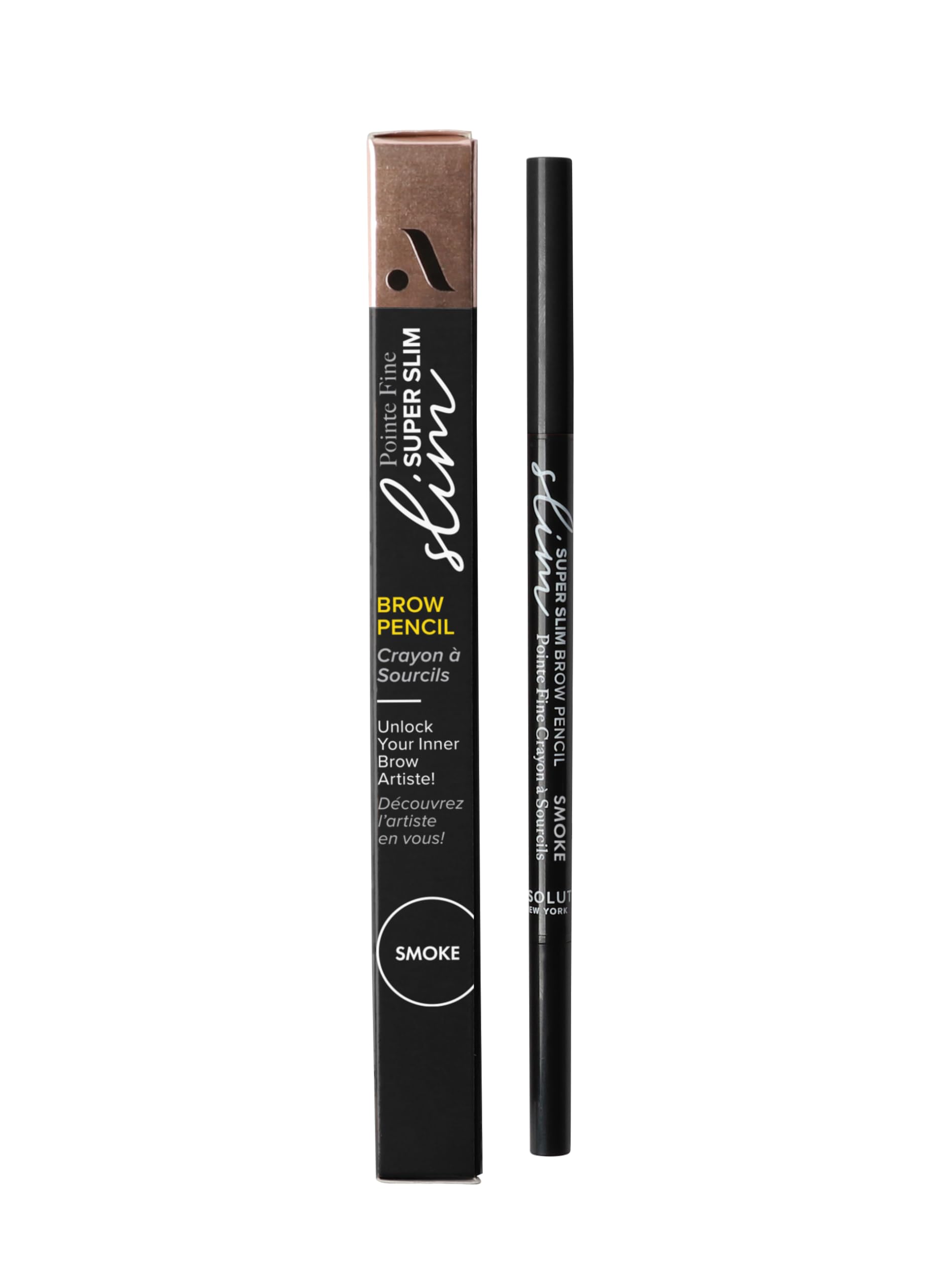 Absolute New York Lápiz de cejas punta delgada para trazos naturales y definidos.