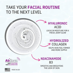 Absonic Glow: gel transparente que facilita deslizamientos suaves durante la rutina facial.