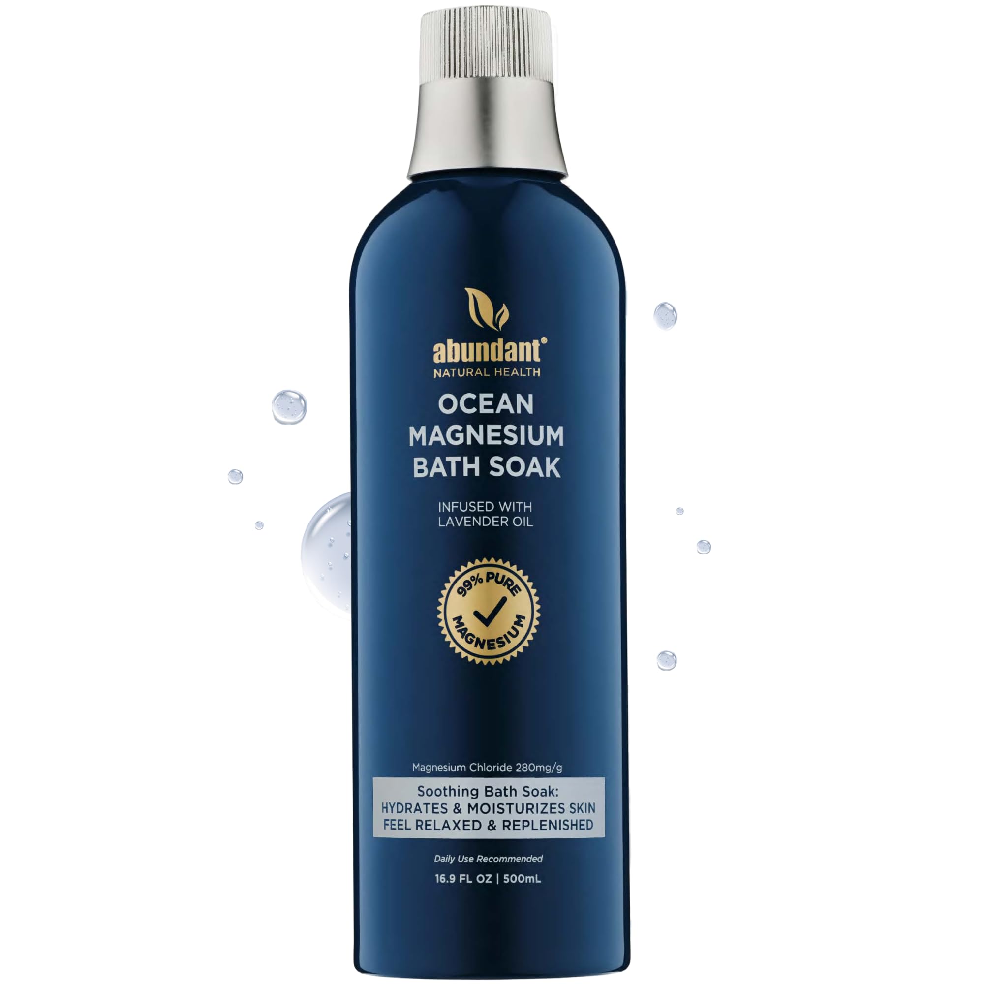 Abundant Natural Health, baño de magnesio marino con lavanda para hidratar la piel.
