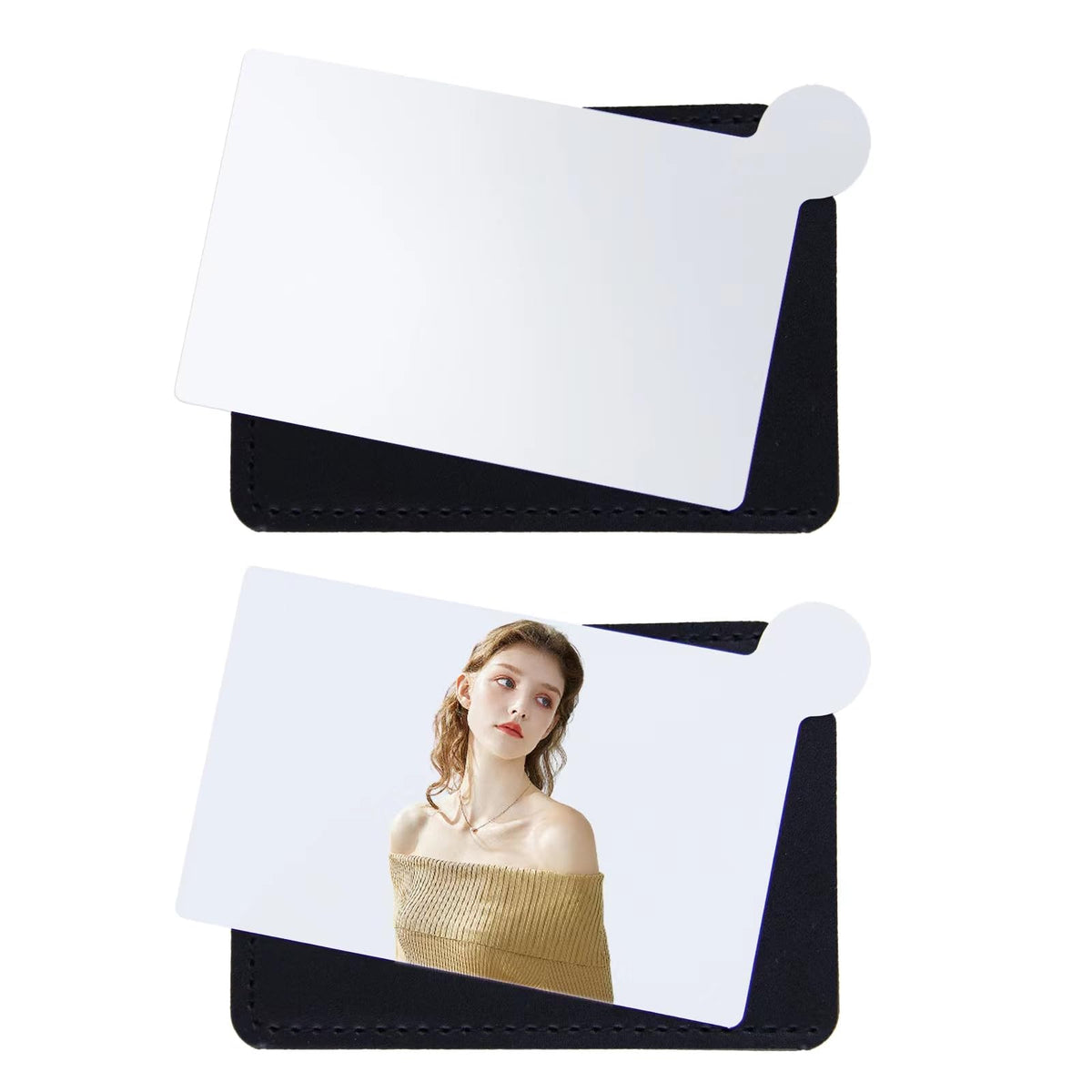 Espejo de bolsillo Abvsdu en acero inoxidable, ideal para retoques rápidos