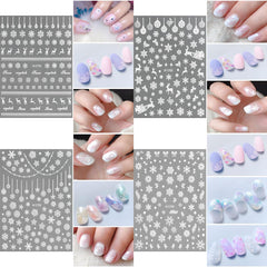 Abxqa pegatinas muñecos de nieve para uñas, añade encanto festivo.