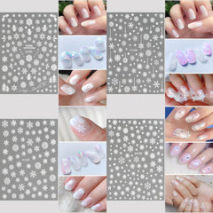 Abxqa pegatinas Papa Noel para uñas, perfecto para un look navideño.