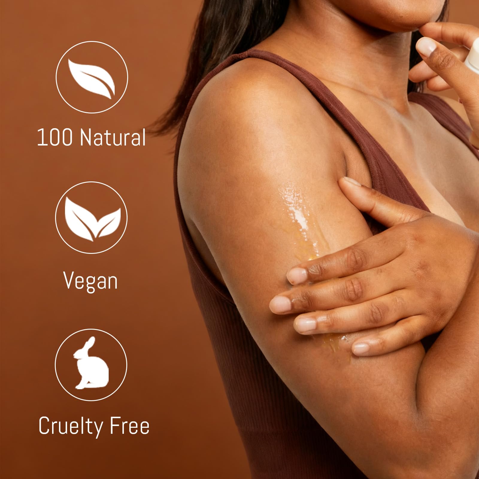 ABYST Aceite reafirmante para cuerpo, botella de lujo con hidratación profunda para la piel.