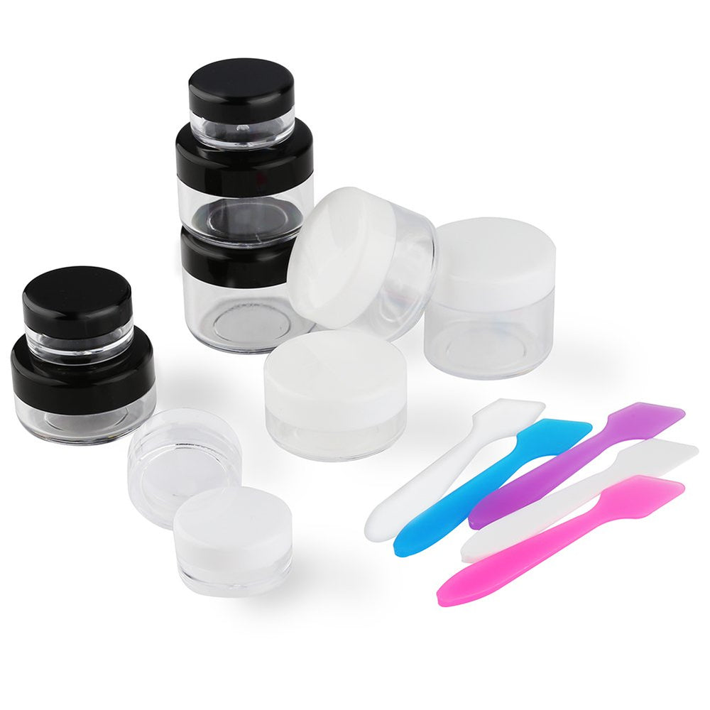 Accmor contenedores maquillaje viaje 15 g con tapa negra, perfectos para cremas y bálsamos
