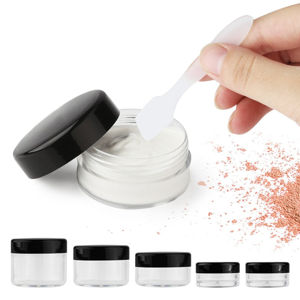 Accmor contenedores maquillaje viaje 20 g con tapa blanca, almacenamiento compacto para viaje