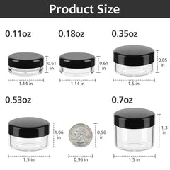 Accmor contenedores maquillaje viaje 5 g con tapa negra, ideales para muestras de cosméticos