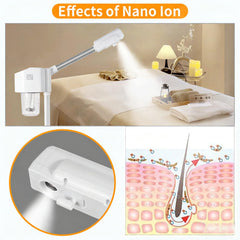 AceFox vaporizador facial boquilla 360 grados, cobertura total del rostro para una limpieza uniforme.