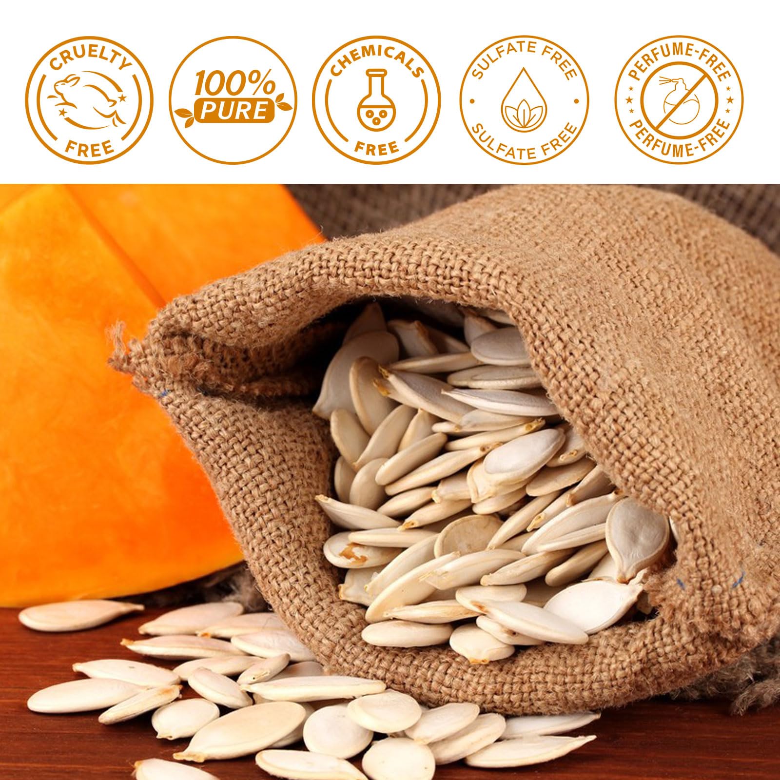 Aceite de semilla de calabaza — uso multiusos en crema y masaje corporal.