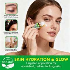 Cuidado del contorno de ojos con aceite de ricino suave.