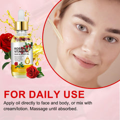 Aceite Rosa Vitamina E: gota para aplicación suave.