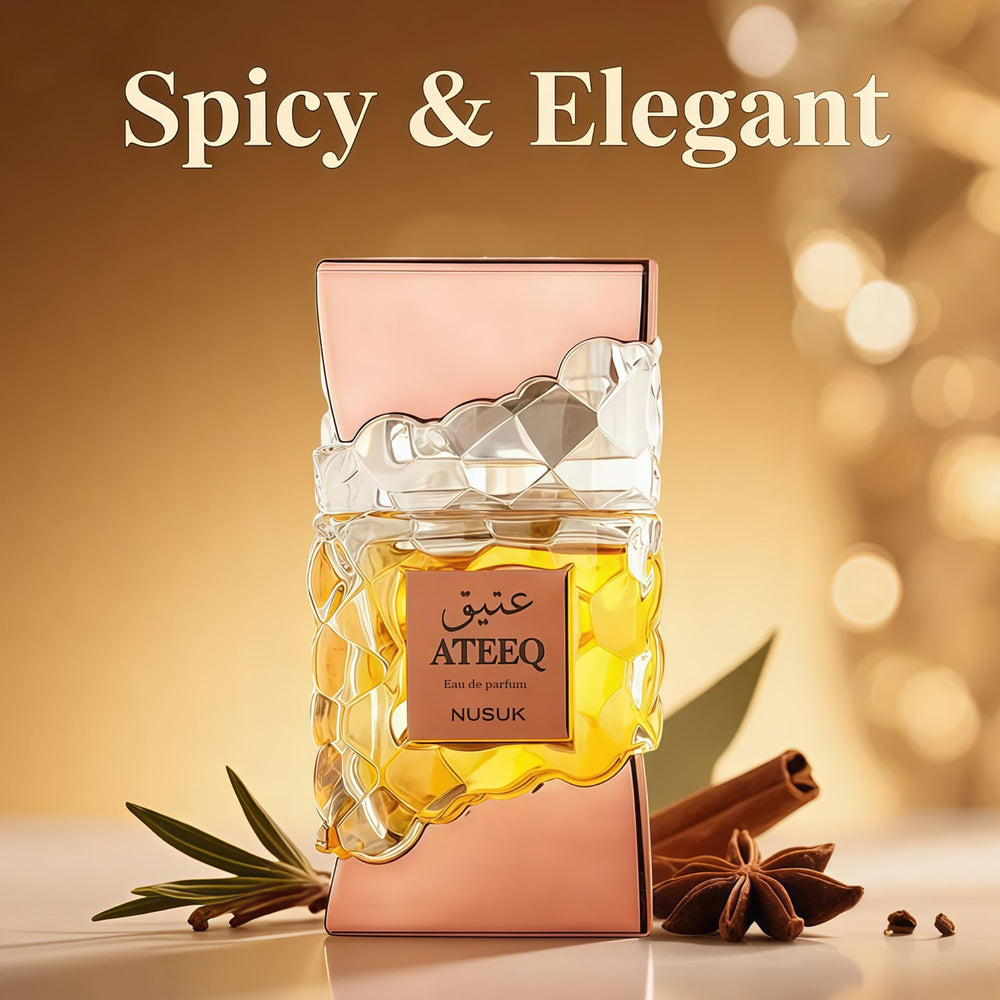 A CENTER Ateeq base reveals vanilla orchid and cedarwood for a lasting warmth.