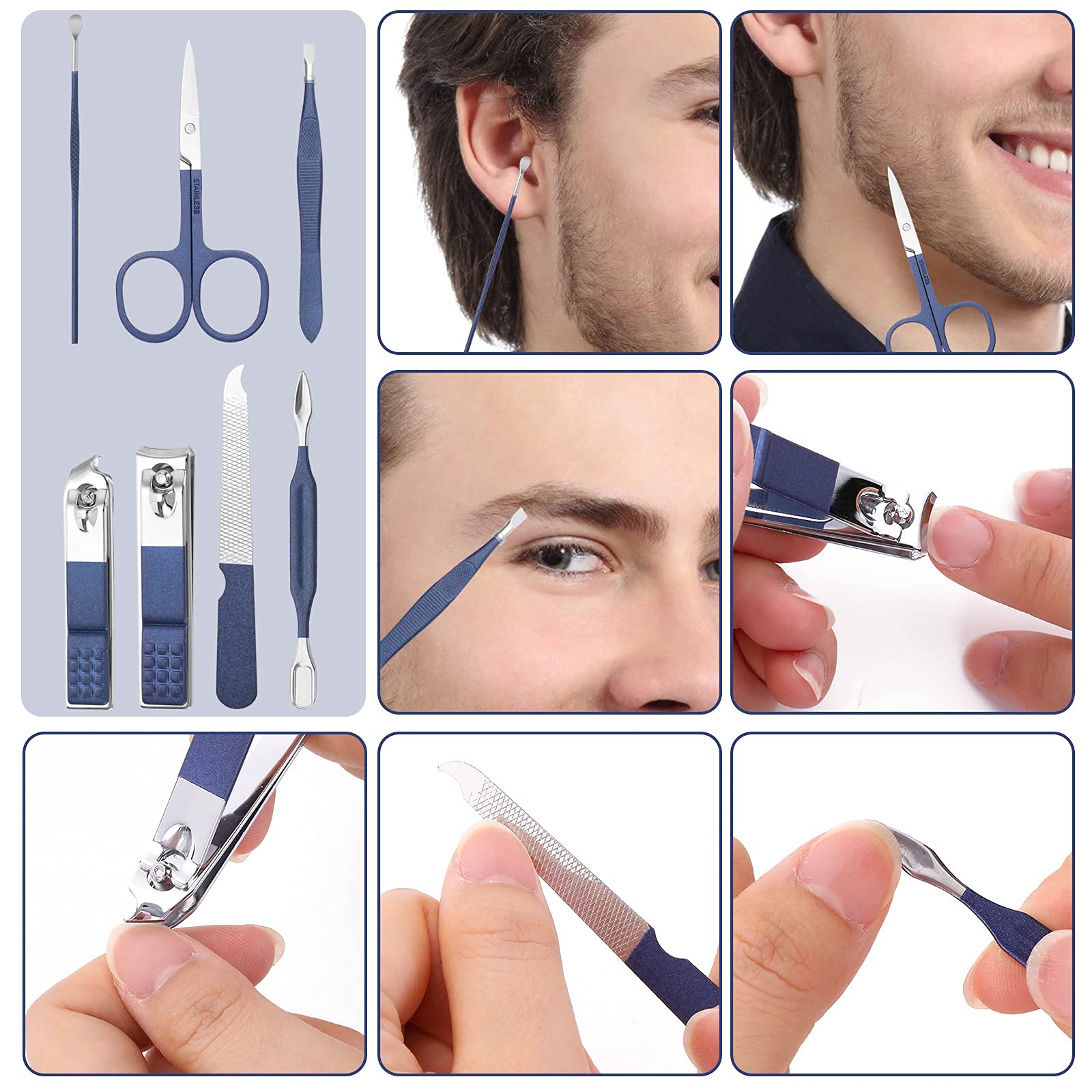 Herramientas de cuidado personal Aceoce para manos, pies y rostro.