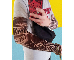 Acfun brazalete tatuaje falso con calaveras para fiestas y cosplay