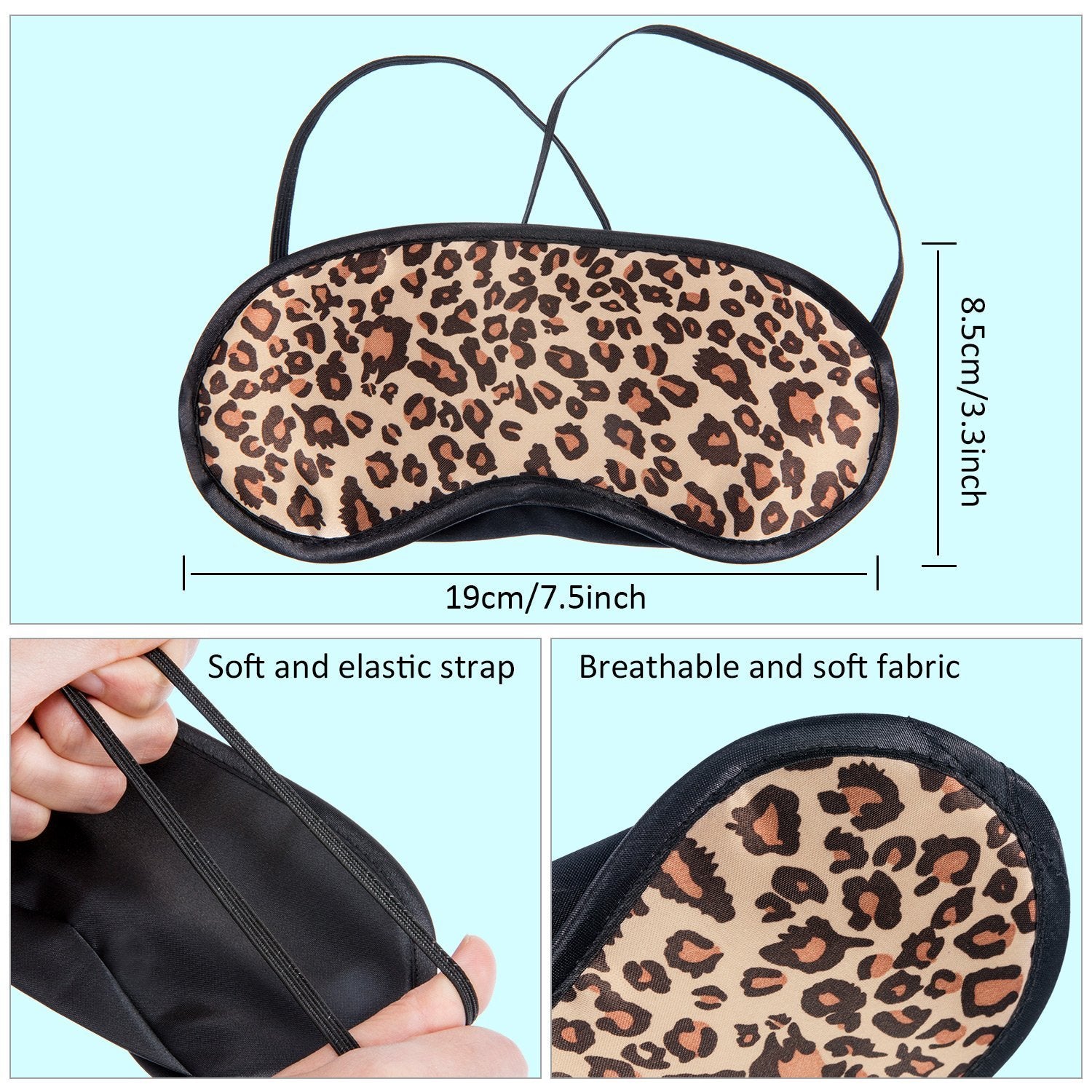 Acfun mascarilla leopardo con correas elásticas que no se mueven.