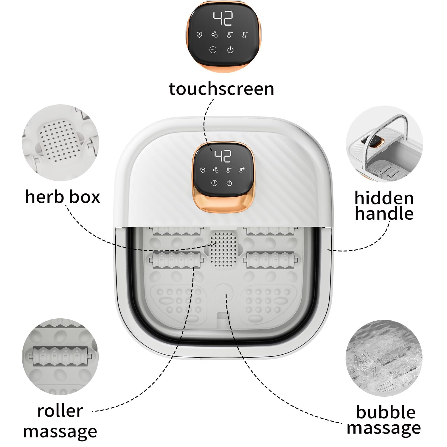 ACKLEAP spa-pies-panel-tactil ofrece control sencillo durante la sesión de baño.