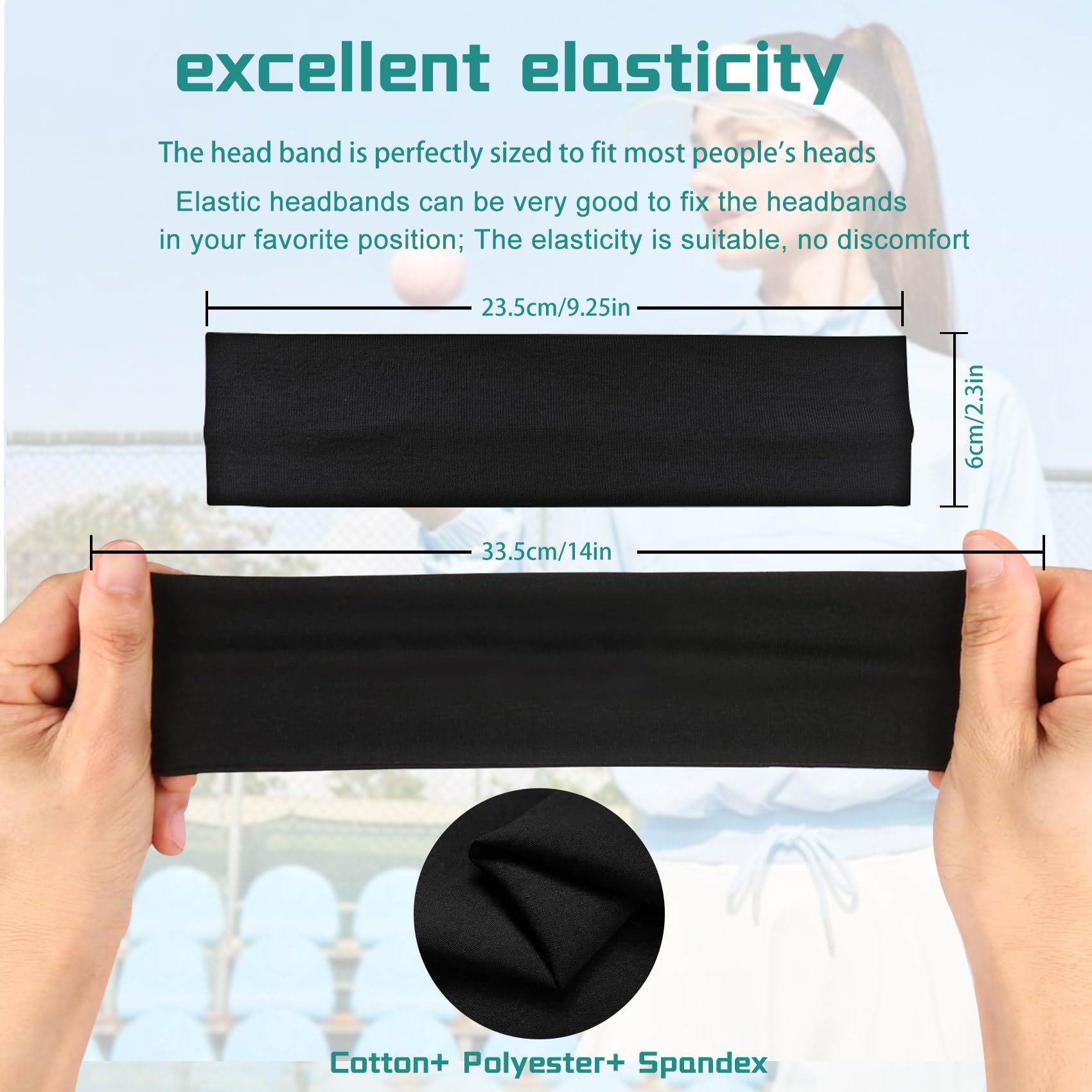 Aclovcy banda elástica para el cabello, ajuste seguro durante yoga.