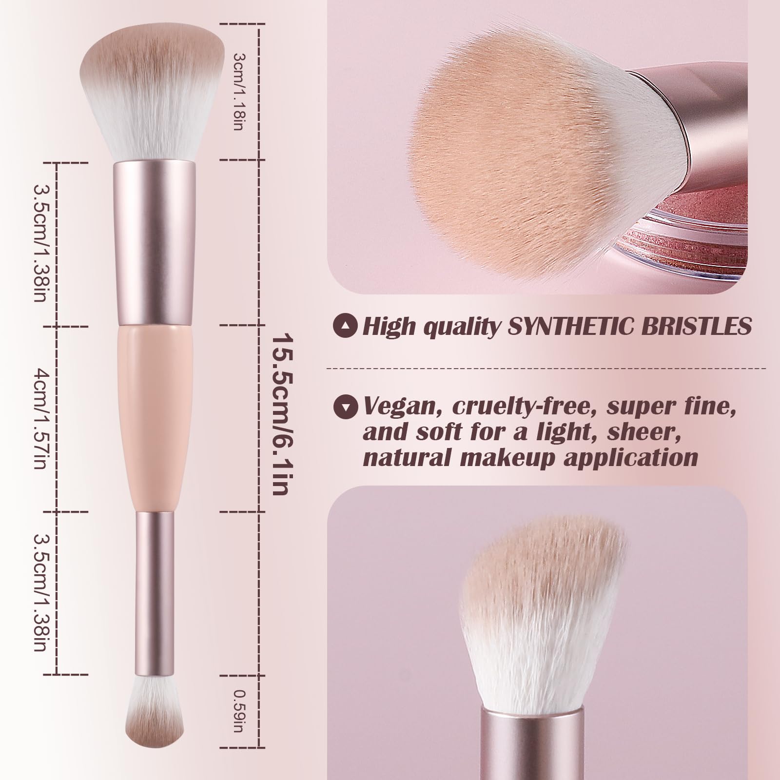 Pincel ACMEBEAUTY de doble extremo para contorno facial, definición precisa