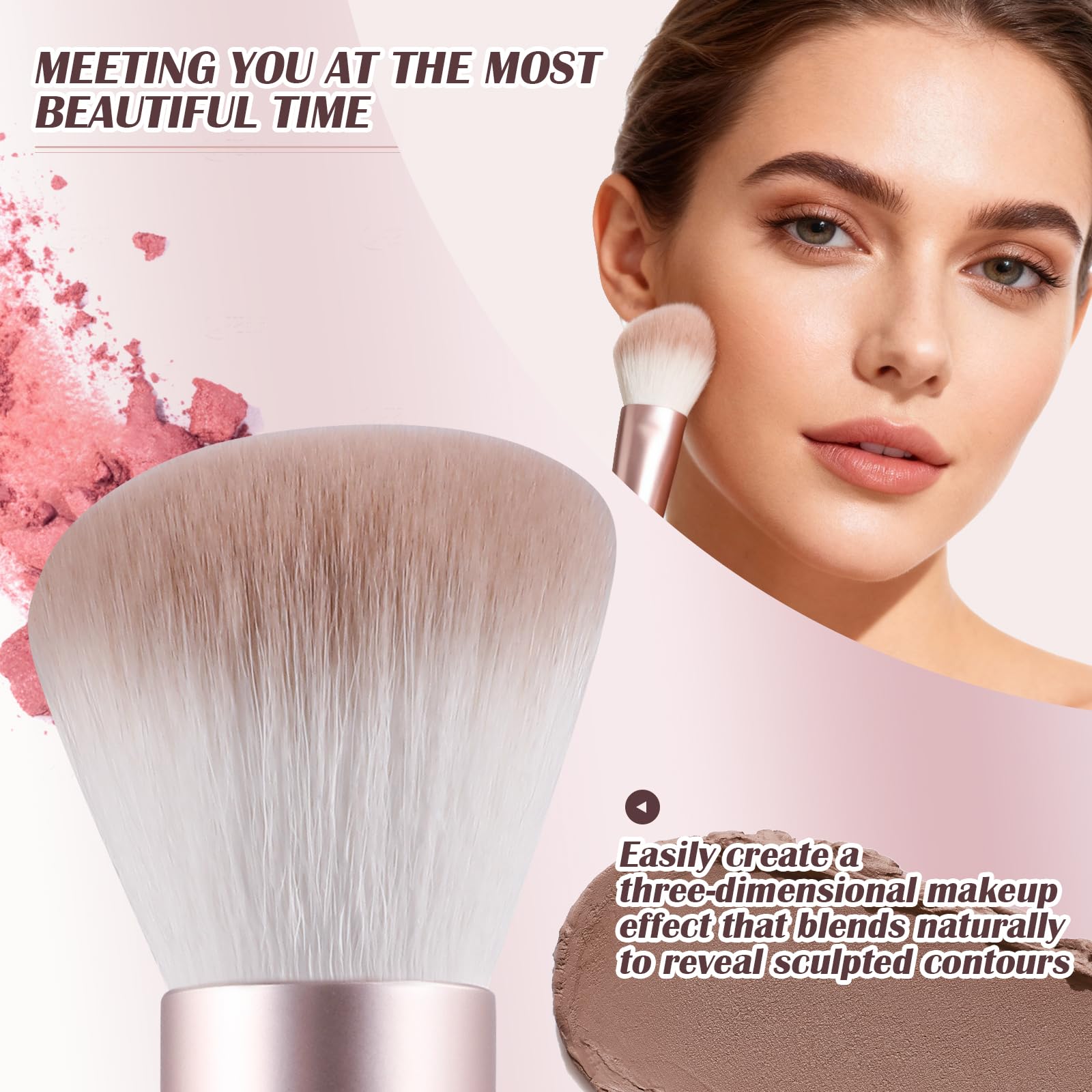 Pincel ACMEBEAUTY para polvo suelto, cobertura suave