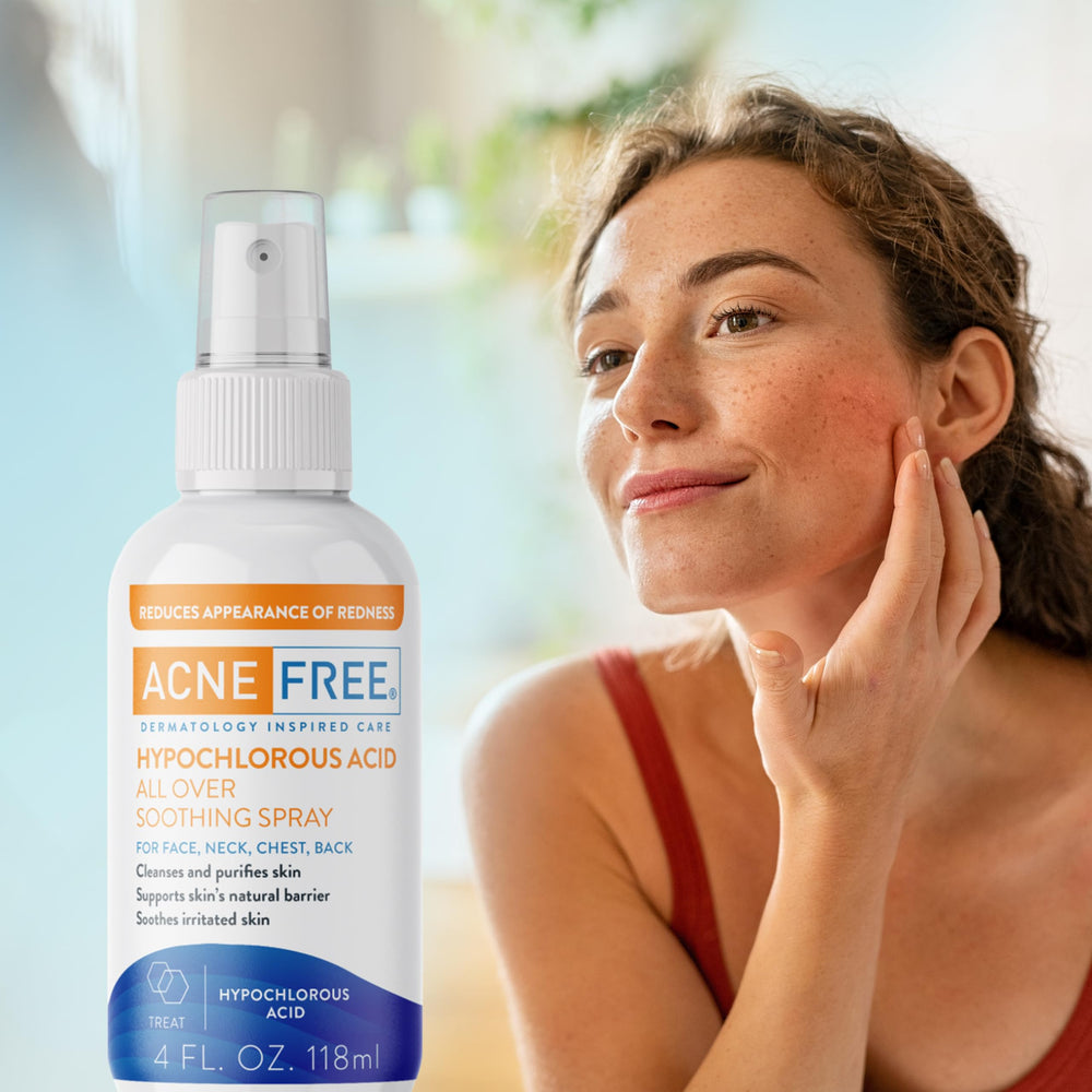 AcneFree hipocloroso spray cuello y pecho, uso diario para balance de la piel