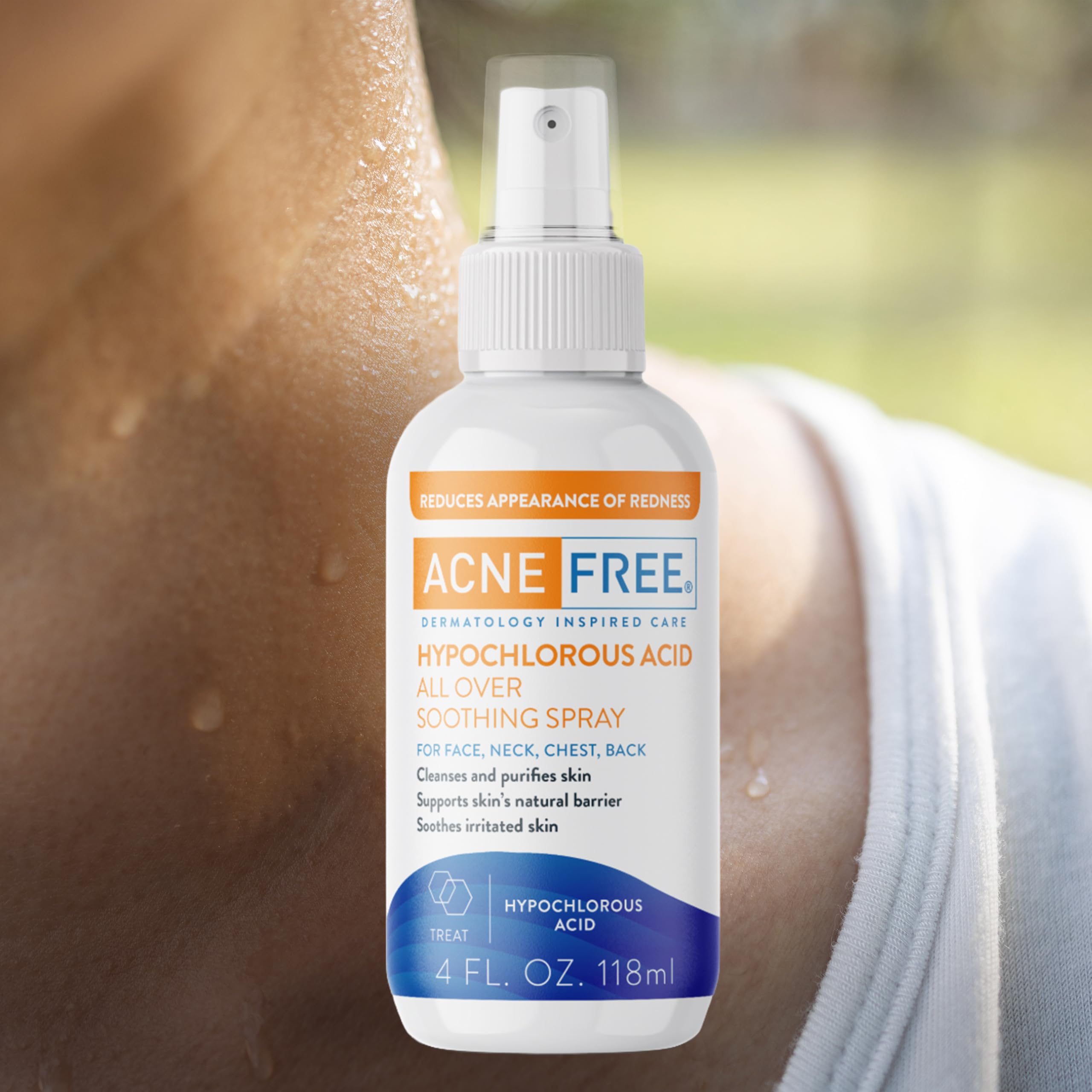 AcneFree hipocloroso spray sin fragancia, ideal para piel sensible