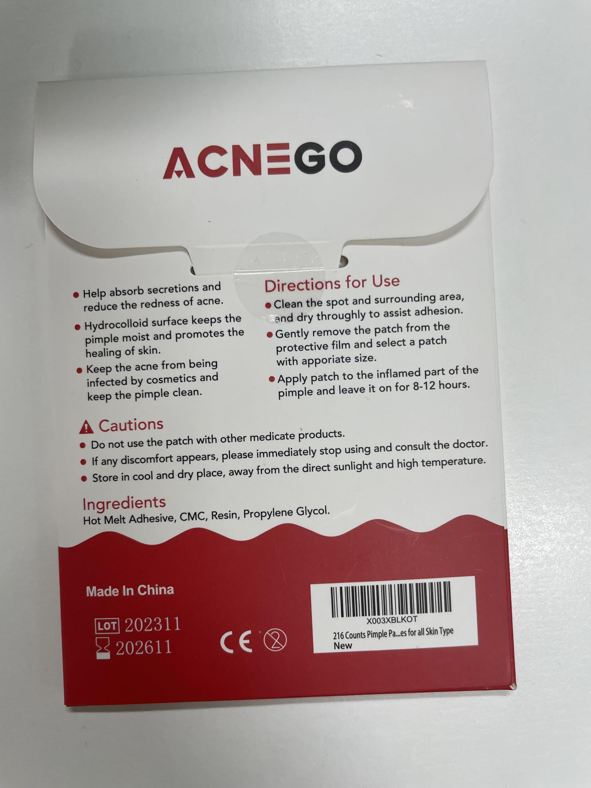 AcneGo parches para rostro, tratamiento cómodo y suave para piel sensible.