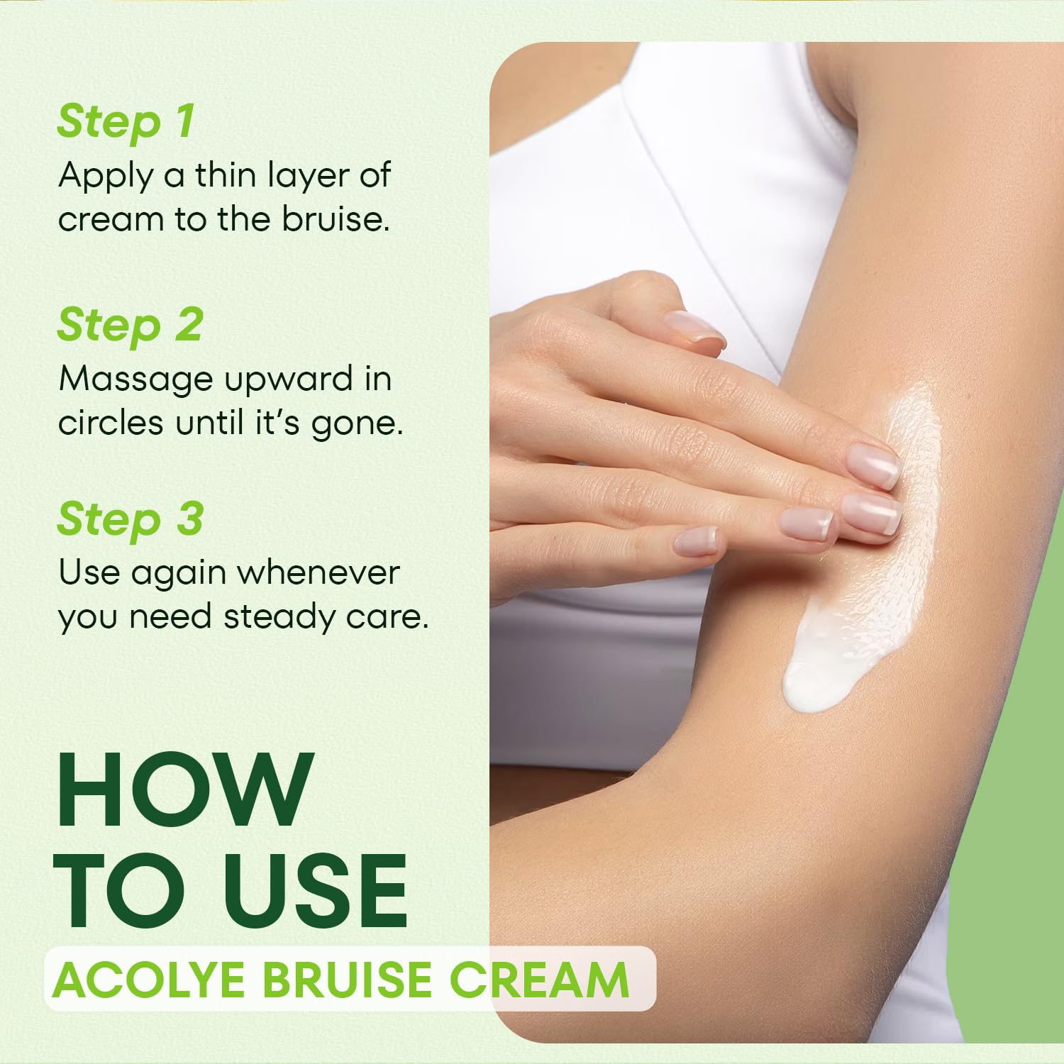 Cuidado diario con Acolye Arnica, piel más suave con el tiempo.