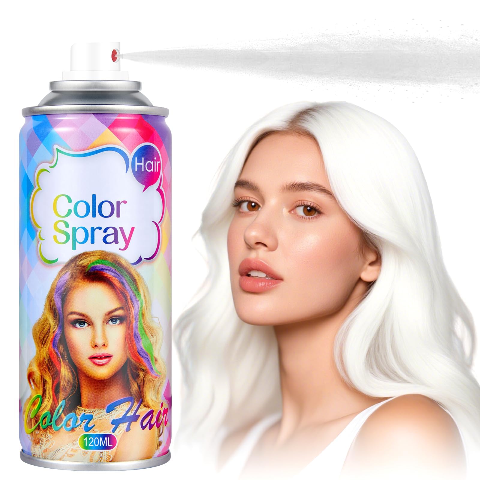 Acomler spray color temporal para cabello blanco, ideal para cosplay