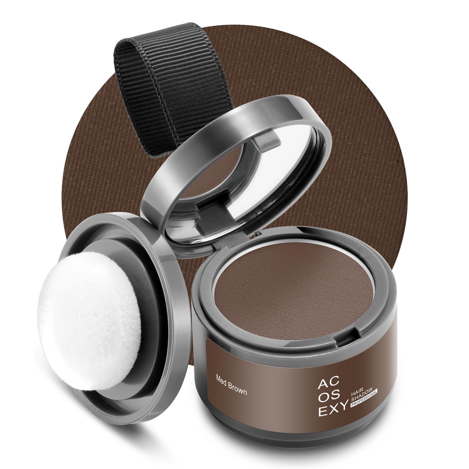 Acosexy Polvo para raíces con esponja para cobertura rápida y natural.