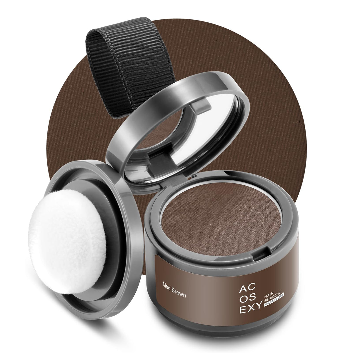 Acosexy Polvo para raíces con esponja para cobertura rápida y natural.