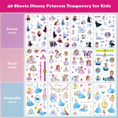 ACSAUMMY tatuajes princesas, diseños variados para decorar fiestas.