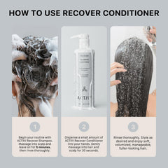ACTIIV Recover Conditioner application-mains illustre une utilisation simple et rapide