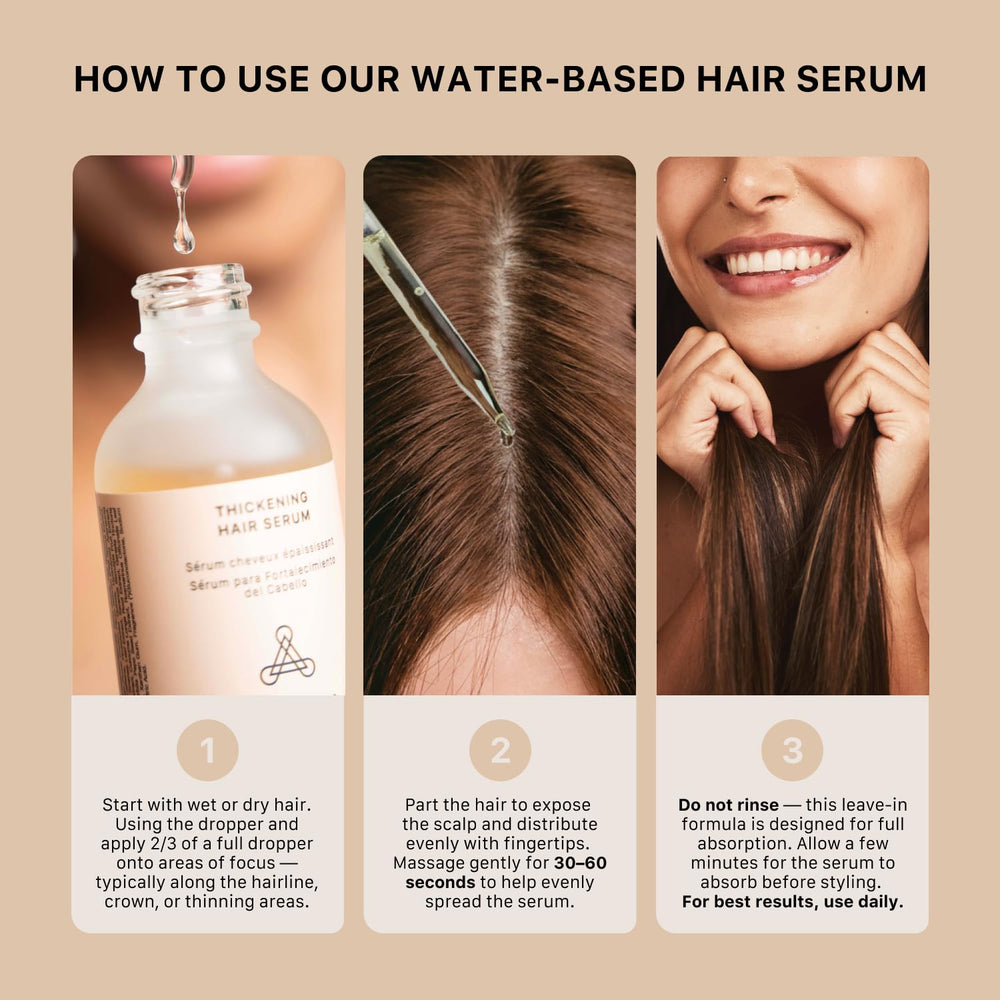 ACTIIV suero espesante para cabello, uso diario sencillo y limpio.