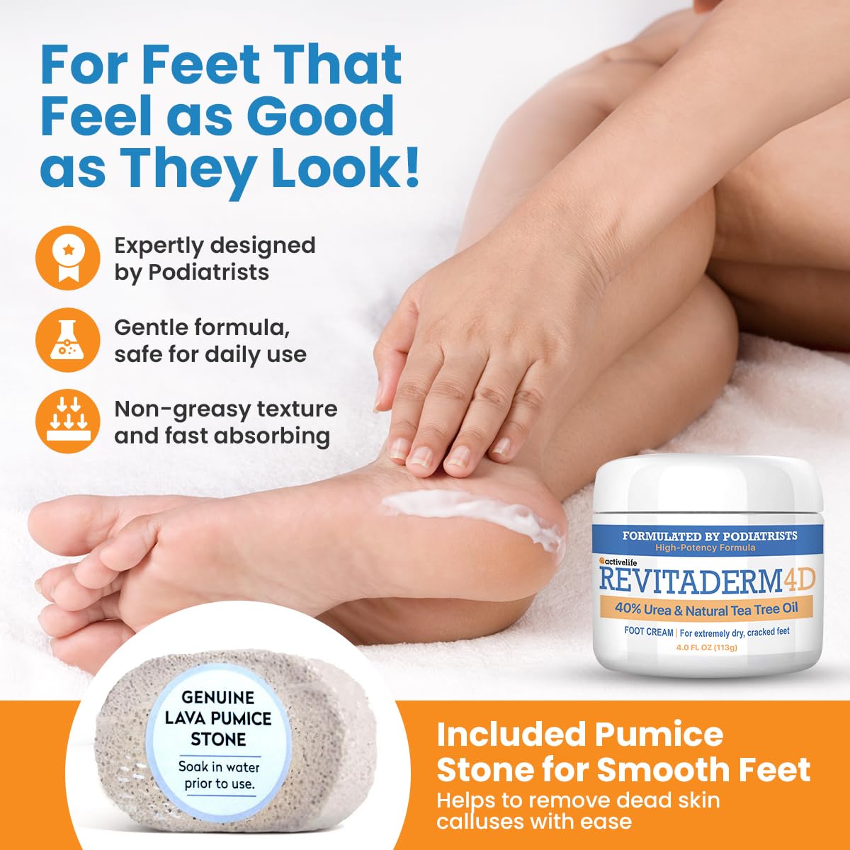 Activelife Revitaderm 4D crema-pies-kit-exfoliacion: suaviza parches y callos con exfoliación suave