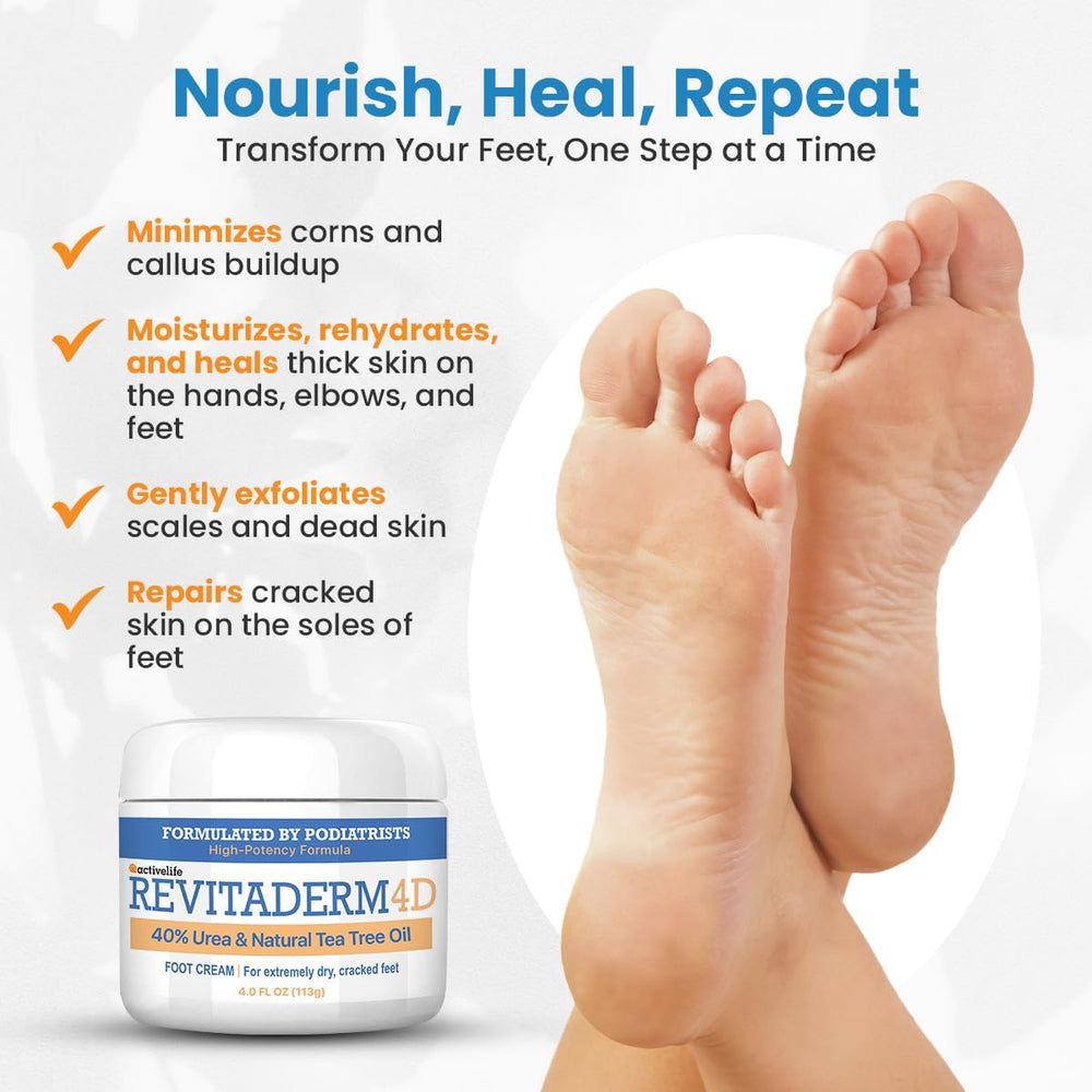 Activelife Revitaderm 4D crema-pies-textura-rutina: complemento con aloe y manzanilla para calmar