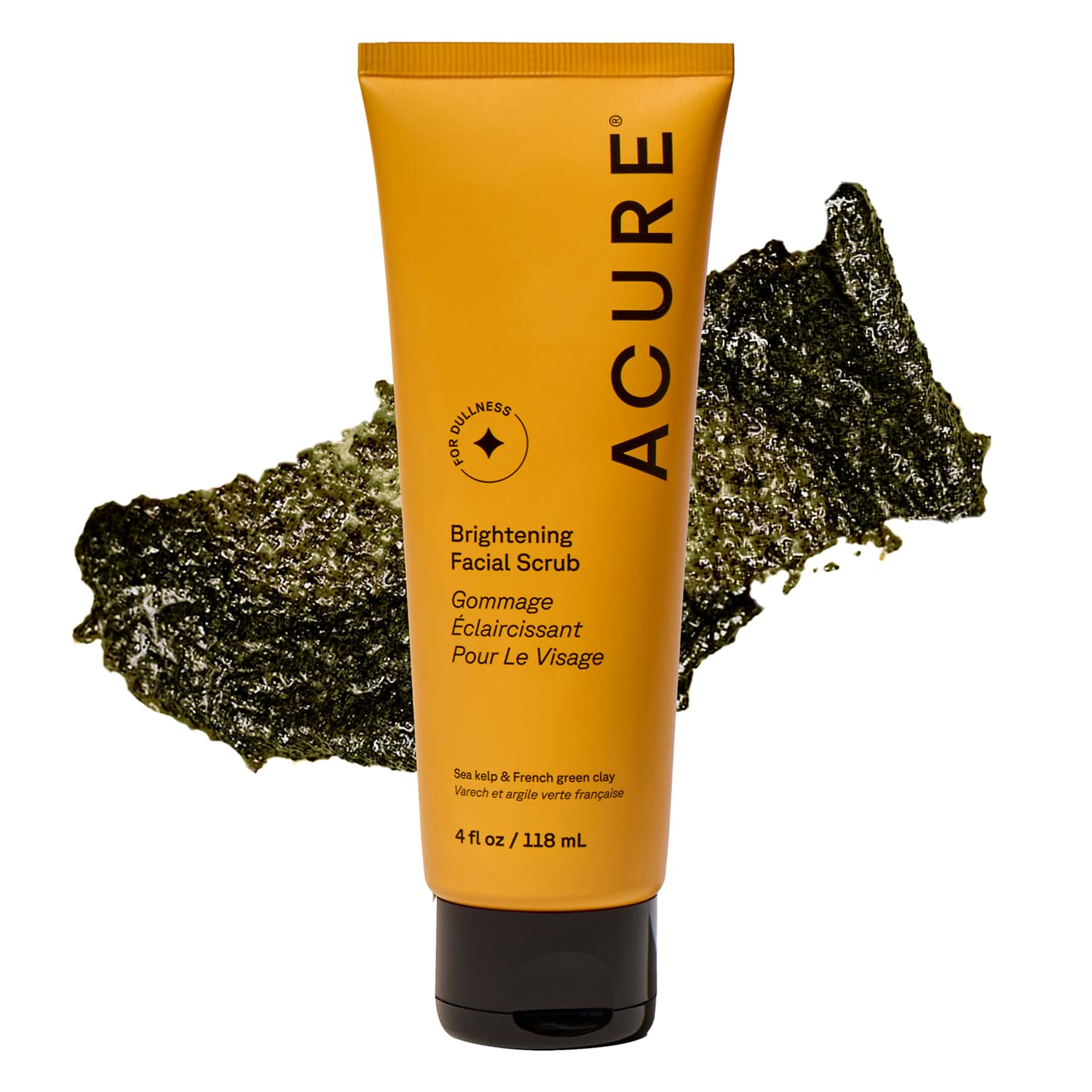 Acure Exfoliante Facial Iluminador: botella de 4 oz para uso diario, exfolia suavemente.